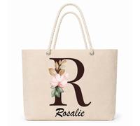 Planetee Sac Isotherme Rosalie | Grand Cabas 23 L en Coton avec Doublure Aluminium Double Paroi Zip et Anses Corde | Pique-Nique Courses