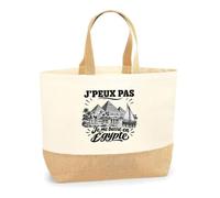 Planetee Sac J’peux pas je me barre en Égypte | Cabas en Coton avec Fond Jute 18 L 48 × 37 × 13 cm | Marché Shopping Plage Courses | Cadeau Voyageur Femme Anniversaire Noël