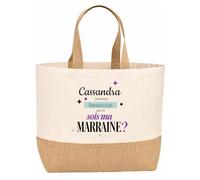 Planetee Sac jute Cassandra sois ma Marraine Cadeau annonce Grossesse Surprise
