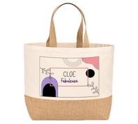Planetee Sac jute femme Cloé Fabuleuse Design Moderne Bohème Pastel Grand Sac Shopping Cadeau Maman Mamie Fête des Mères Anniversaire Noël