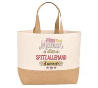 Planetee Sac jute Fière Maman Spitz Allemand d'amour Cadeau femme