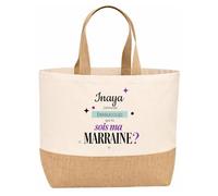 Planetee Sac jute Inaya sois ma Marraine Cadeau annonce Grossesse Surprise
