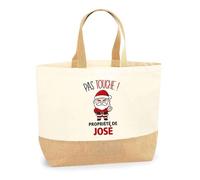 Planetee Sac jute José Pas Touche Père Noël - Sac de course - Secret santa Cadeau Noël Humour Insolite Collègue