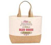 Planetee Sac jute Maman Bleu Russe d'amour Cadeau femme