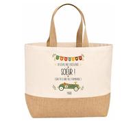 Planetee Sac jute Maria Excellente soeur Cadeau annonce Grossesse Surprise