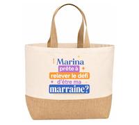 Planetee Sac jute Marina Défi Marraine 2 Cadeau annonce Grossesse Surprise
