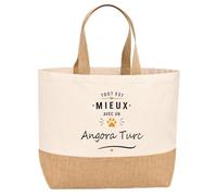 Planetee Sac jute Mieux avec un Angora Turc Cadeau femme
