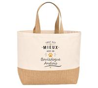 Planetee Sac jute Mieux avec un Bouledogue Anglais Cadeau femme