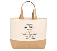 Planetee Sac jute Mieux avec un Cocker Spaniel Anglais Cadeau femme