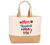 Planetee Sac jute Mon Ragdoll ma vie Cadeau Chat Idée femme