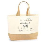Planetee Sac jute Personnalisable petites affaires de Tutrice | Sac Cabas Rentrée des Classes Cadeau Remerciement fin d'Années Cadeau Maitre de stage Cadeau Collègue Retraite Noël