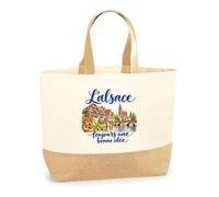 Planetee Sac L'Alsace, toujours une bonne idée | Cabas en Coton avec Fond Jute 18 L 48 × 37 × 13 cm | Marché Shopping Plage Courses | Cadeau Alsacien Alsacienne Femme Anniversaire Noël
