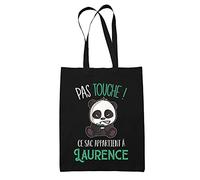 Planetee Sac Laurence Pas Touche Panda | Tote Bag cabas réutilisable Cadeau Anniversaire Humour