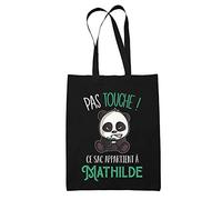 Planetee Sac Mathilde Pas Touche Panda | Tote Bag cabas réutilisable Cadeau Anniversaire Humour
