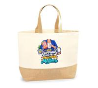 Planetee Sac Responsable Rh C'est juste la Meilleure Métier | Cabas en Coton avec Fond Jute 18 L 48 × 37 × 13 cm | Marché Shopping Plage Courses | Cadeau Femme Anniversaire Noël