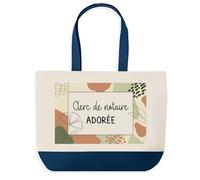 Planetee Sac shopping femme Clerc de notaire Adorée design graphique grand sac courses sac prénom cadeau anniversaire Noël sac cabas