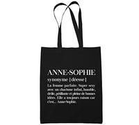Planetee Sac Tote Bag Anne-Sophie Définition Prénom | Sac caban en toile coton prénom idée cadeau anniversaire