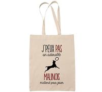Planetee Sac Tote Bag berger belge malinois j'peux pas beige