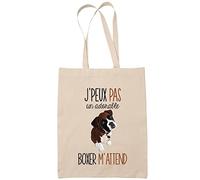 Planetee Sac Tote Bag boxer j'peux pas beige