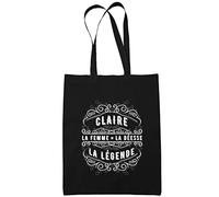 Planetee Sac Tote Bag Claire Déesse Légende | Sac caban en toile coton prénom idée cadeau anniversaire