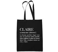 Planetee Sac Tote Bag Claire Définition Prénom | Sac caban en toile coton prénom idée cadeau anniversaire