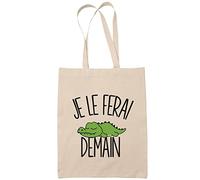Planetee Sac Tote Bag crocodile je le ferai demain beige