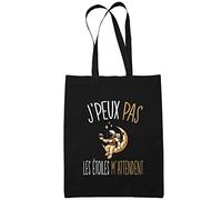 Planetee Sac Tote Bag Étoiles Astrologie Je peux pas Noir | Sac caban en toile coton idée cadeau anniversaire