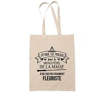 Planetee Sac Tote Bag Fleuriste avec les Moldus beige