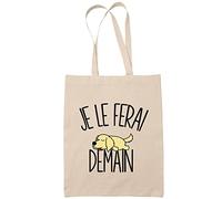 Planetee Sac Tote Bag golden retriever je le ferai demain beige