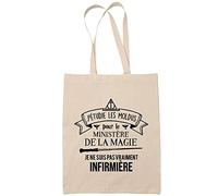 Planetee Sac Tote Bag Infirmière avec les Moldus beige