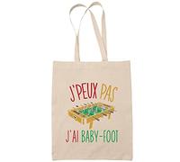 Planetee Sac Tote Bag J'peux pas Baby-foot beige