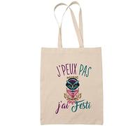 Planetee Sac Tote Bag J'peux pas Festival beige