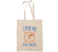 Planetee Sac Tote Bag J'peux pas Grec beige