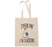 Planetee Sac Tote Bag j'Peux Pas Slackline Beige
