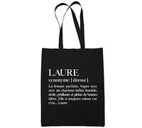 Planetee Sac Tote Bag Laure Définition Prénom | Sac caban en toile coton prénom idée cadeau anniversaire
