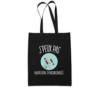 Planetee Sac Tote Bag Natation Synchronisée Je peux pas Noir