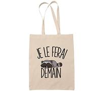 Planetee Sac Tote Bag Raton Laveur Je le Ferai Demain Beige