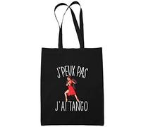 Planetee Sac Tote Bag Tango Je peux pas Noir | Sac caban en toile coton idée cadeau anniversaire