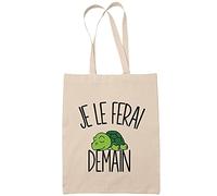 Planetee Sac Tote Bag tortue je le ferai demain beige