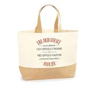 Planetee Sac Une Animatrice aussi géniale oublier | Cabas de Plage Courses Coton et Toile de Jute Idée Cadeau Femme