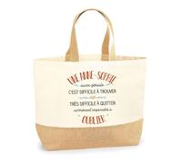 Planetee Sac Une Anne-Sophie aussi géniale oublier | Cabas de Plage Courses Coton et Toile de Jute Idée Cadeau Femme