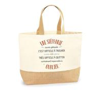 Planetee Sac Une Stéphanie aussi géniale oublier | Cabas de Plage Courses Coton et Toile de Jute Idée Cadeau Femme