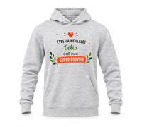 Planetee Sweat à Capuche Être la Meilleure Célia C'est Mon Super Pouvoir | Hoodie en Molleton Gratté 280 g/m² Gris Chiné avec Poche Kangourou | Unisexe XS à 5XL | Cadeau Anniversaire