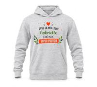 Planetee Sweat à Capuche Être la Meilleure Gabrielle C'est Mon Super Pouvoir | Hoodie en Molleton Gratté 280 g/m² Gris Chiné avec Poche Kangourou | Unisexe XS à 5XL | Cadeau Anniversaire