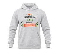 Planetee Sweat à Capuche Être la Meilleure Judith C'est Mon Super Pouvoir | Hoodie en Molleton Gratté 280 g/m² Gris Chiné avec Poche Kangourou | Unisexe XS à 5XL | Cadeau Anniversaire