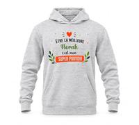 Planetee Sweat à Capuche Être la Meilleure Norah C'est Mon Super Pouvoir | Hoodie en Molleton Gratté 280 g/m² Gris Chiné avec Poche Kangourou | Unisexe XS à 5XL | Cadeau Anniversaire
