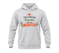 Planetee Sweat à Capuche Être la Meilleure Priscilla C'est Mon Super Pouvoir | Hoodie en Molleton Gratté 280 g/m² Gris Chiné avec Poche Kangourou | Unisexe XS à 5XL | Cadeau Anniversaire