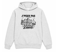 Planetee Sweat à Capuche J’Peux Pas Je me Barre en Égypte | Hoodie en Molleton Gratté 280 g/m² Gris Chiné avec Poche Kangourou | Unisexe XS à 5XL | Cadeau Voyageur Anniversaire