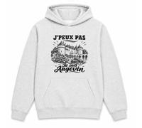 Planetee Sweat à Capuche J’Peux Pas Je suis Angevin | Hoodie en Molleton Gratté 280 g/m² Gris Chiné avec Poche Kangourou | Unisexe XS à 5XL | Cadeau Anniversaire