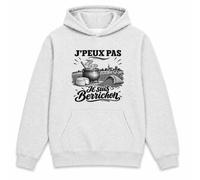 Planetee Sweat à Capuche J’Peux Pas Je suis Berrichon | Hoodie en Molleton Gratté 280 g/m² Gris Chiné avec Poche Kangourou | Unisexe XS à 5XL | Cadeau Anniversaire